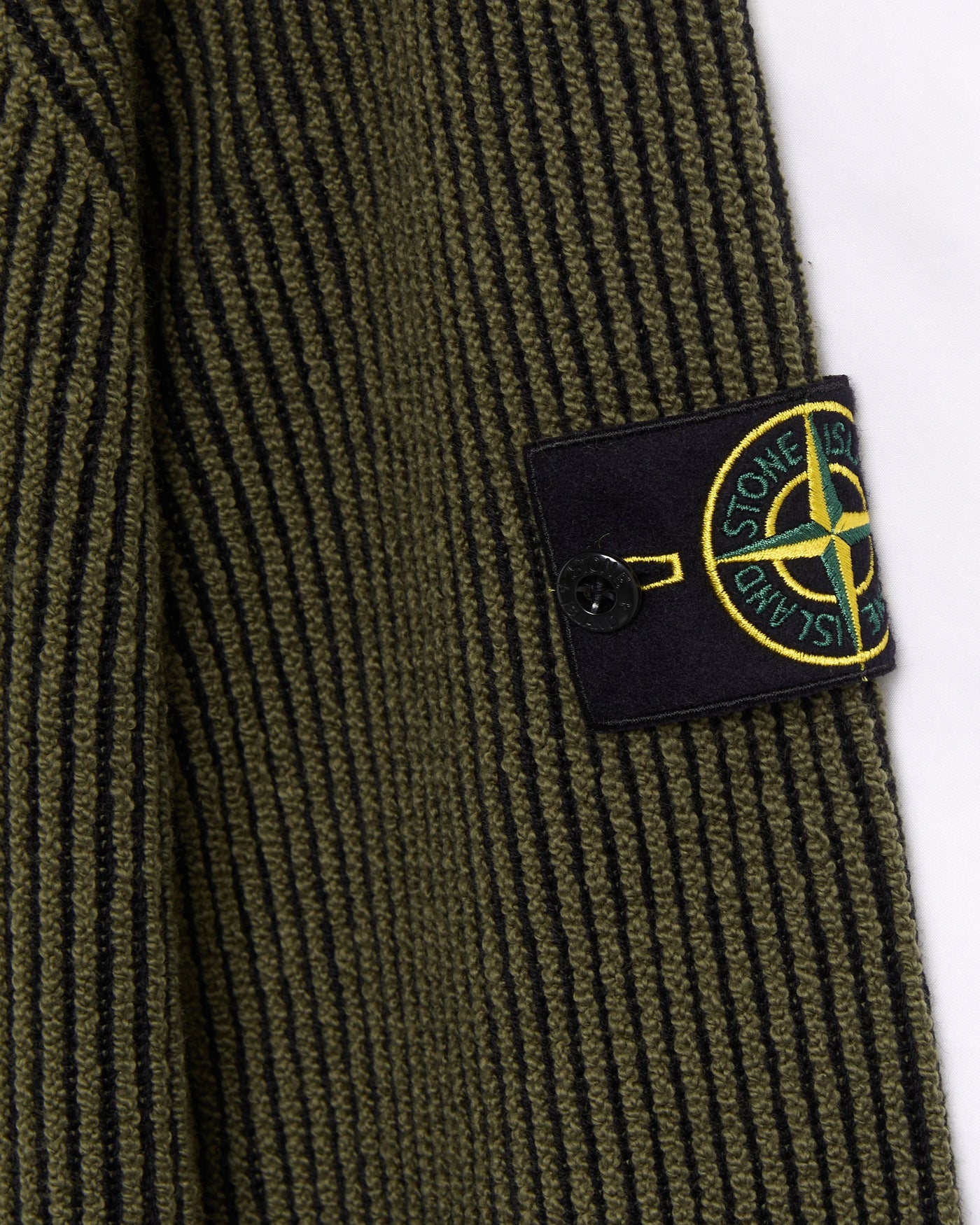 STONE ISLAND - Maille zippée vert militaire