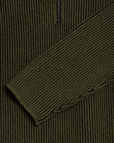 STONE ISLAND - Maille zippée vert militaire