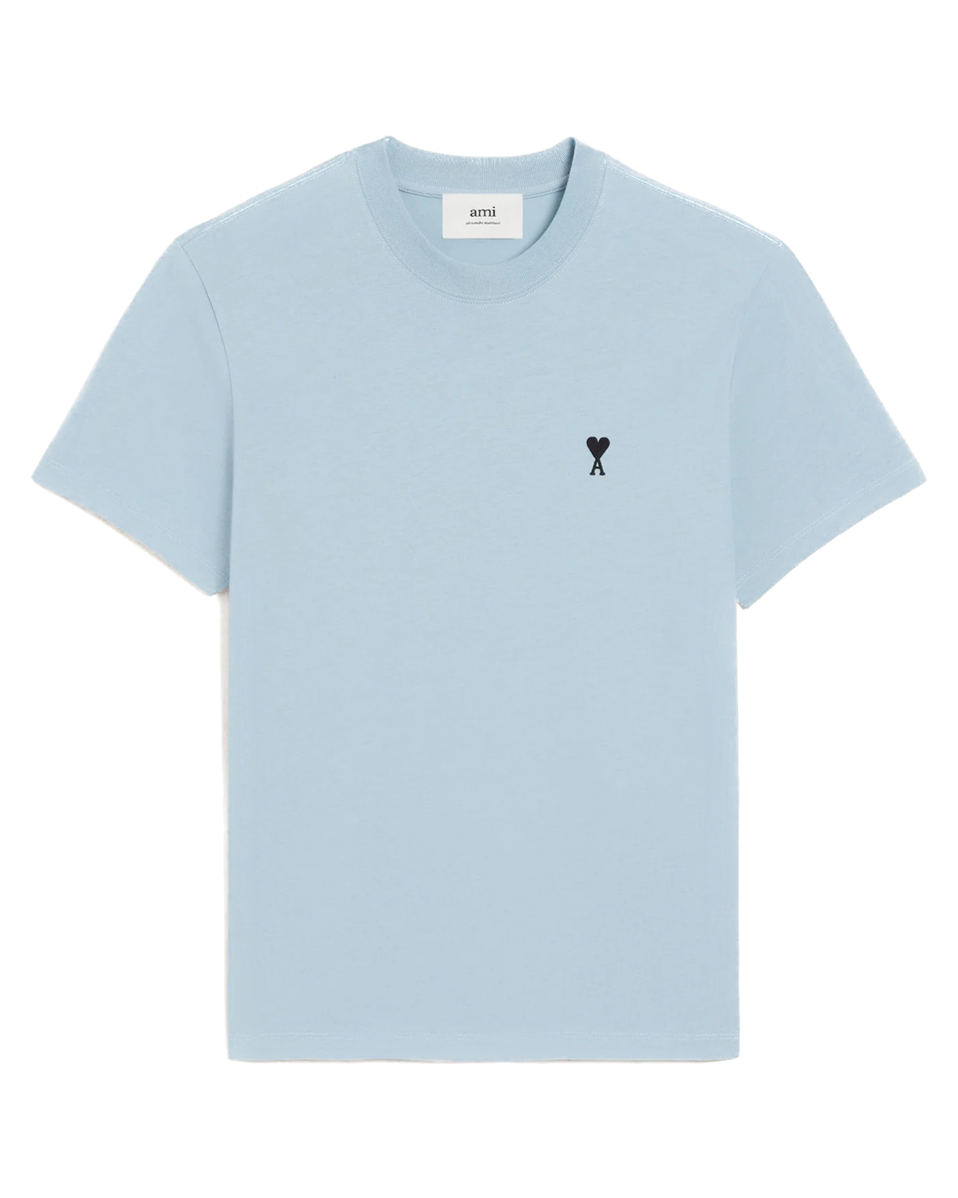 AMI PARIS - Tee-shirt bleu ciel à petit logo noir