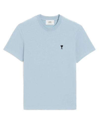AMI PARIS - Tee-shirt bleu ciel à petit logo noir