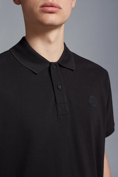 MONCLER - Polo à logo noir