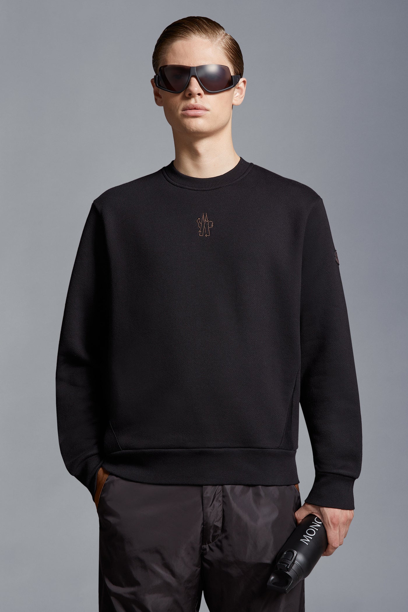 MONCLER - Sweatshirt à logo noir