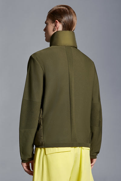 MONCLER - Cardigan matelassé kaki