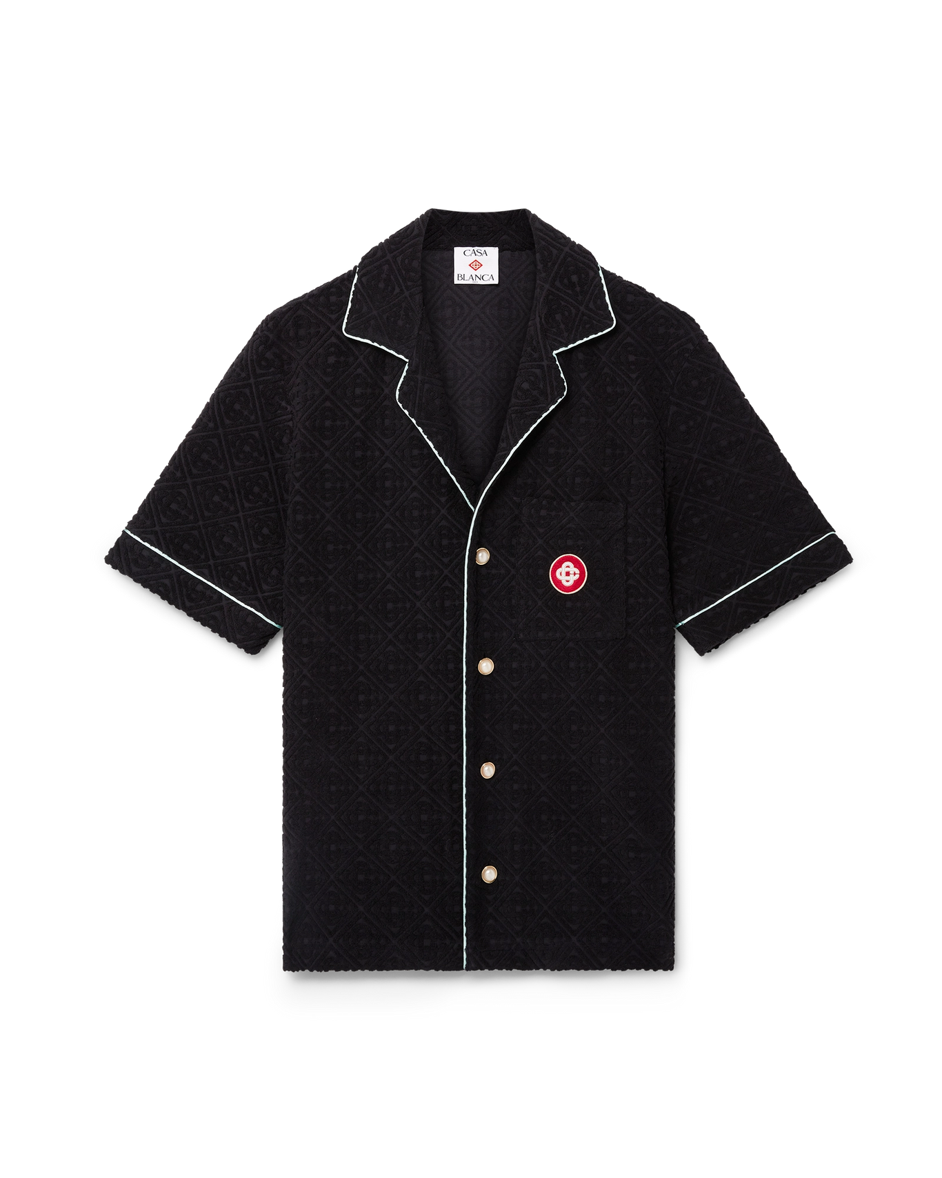CASABLANCA - Monogram Jacquard Towelling Short Sleeve Shirt