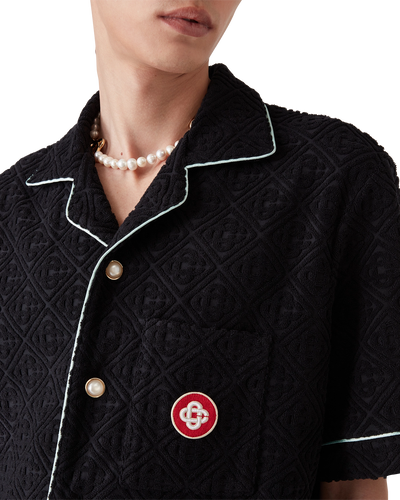 CASABLANCA - Monogram Jacquard Towelling Short Sleeve Shirt