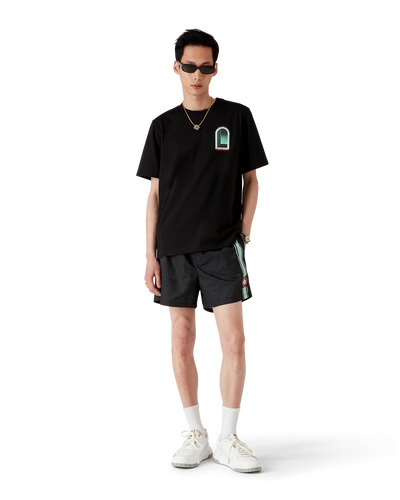 CASABLANCA - Monogram Jacquard Stripe Swim Shorts