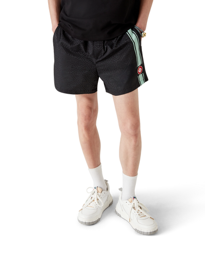 CASABLANCA - Monogram Jacquard Stripe Swim Shorts