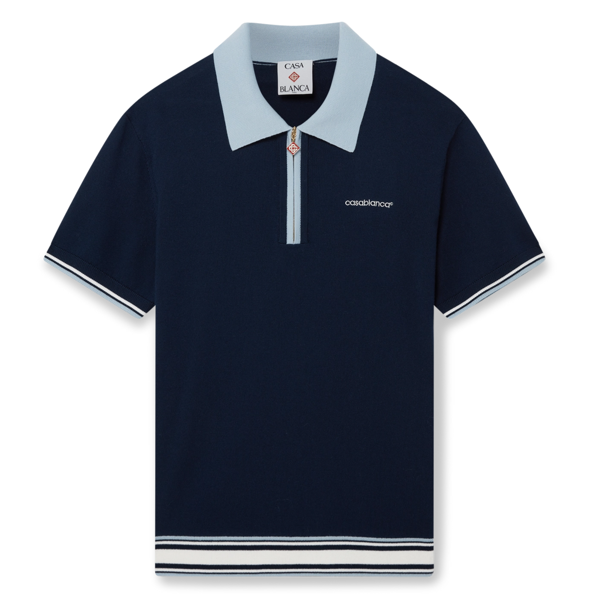 CASABLANCA - Merino Knit Tennis Polo Shirt