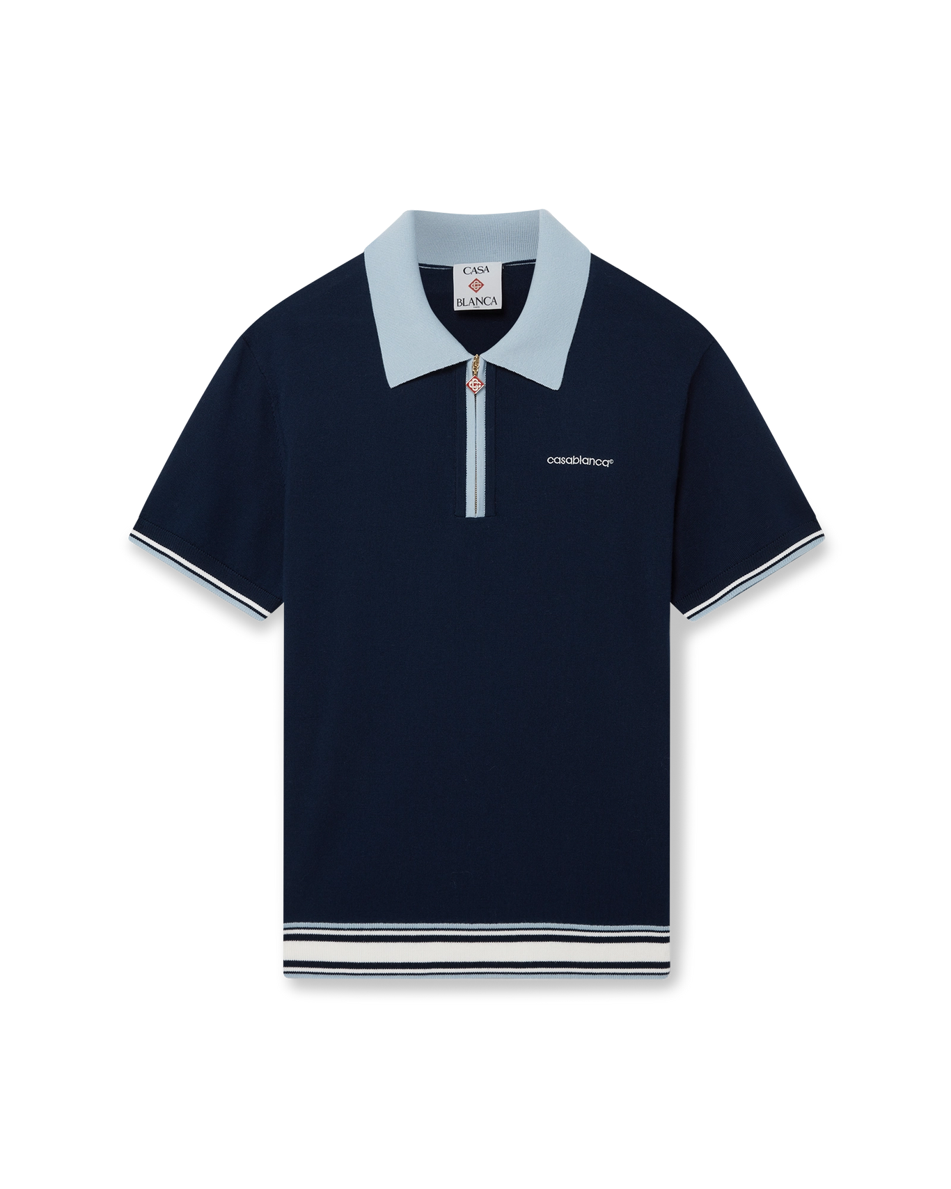 CASABLANCA - Merino Knit Tennis Polo Shirt