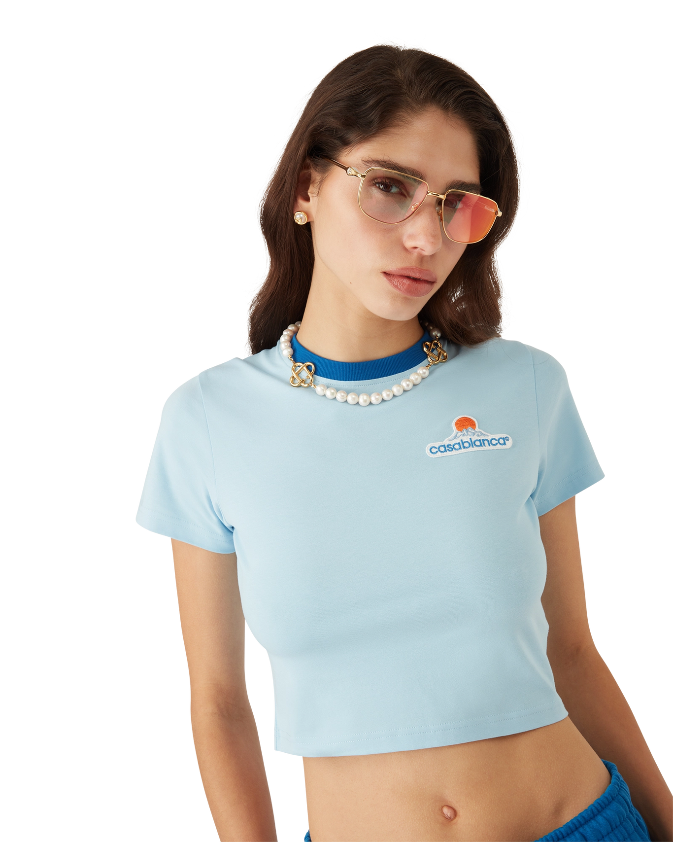 CASABLANCA - Montagne Cropped T-Shirt