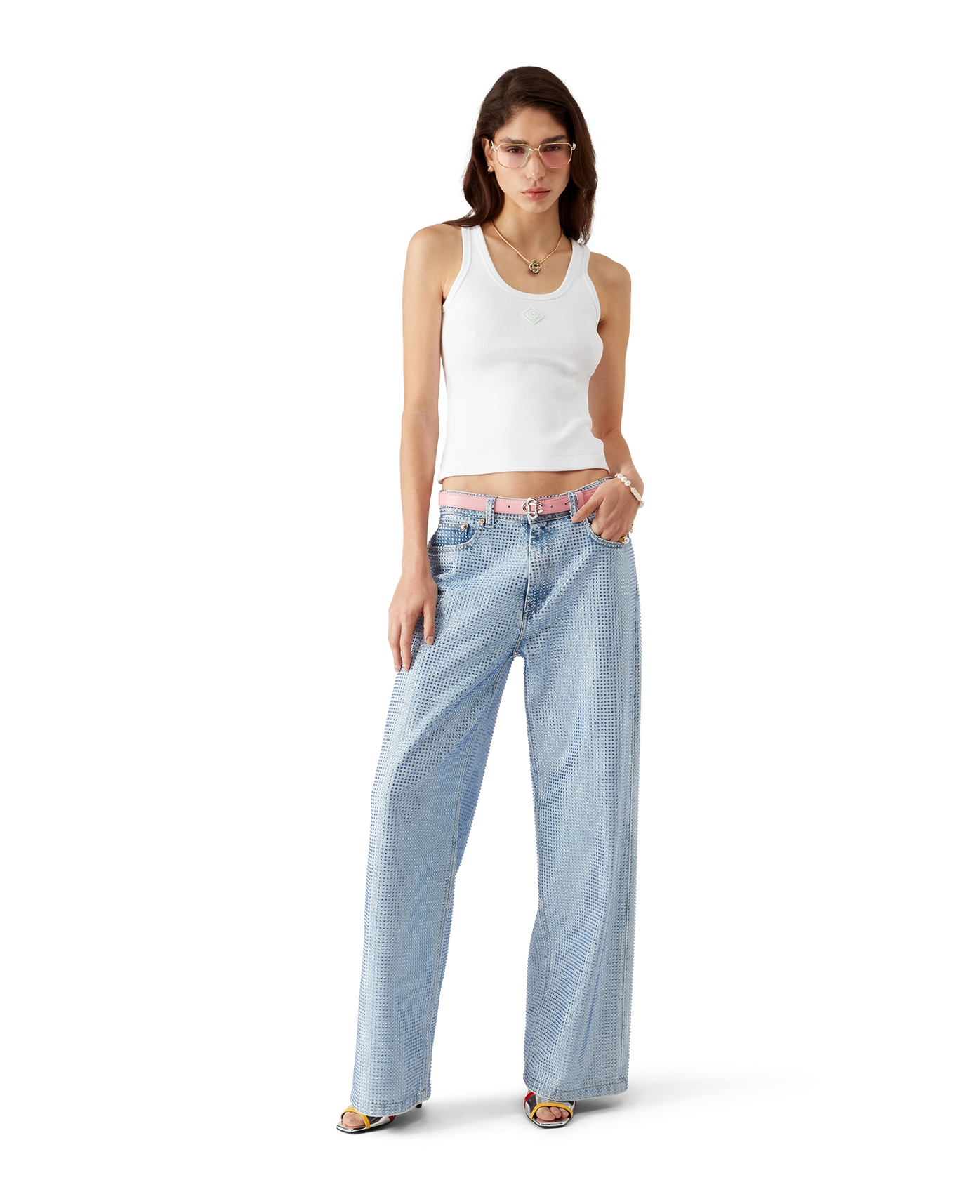 CASABLANCA - Ribbed Jersey Tank Top