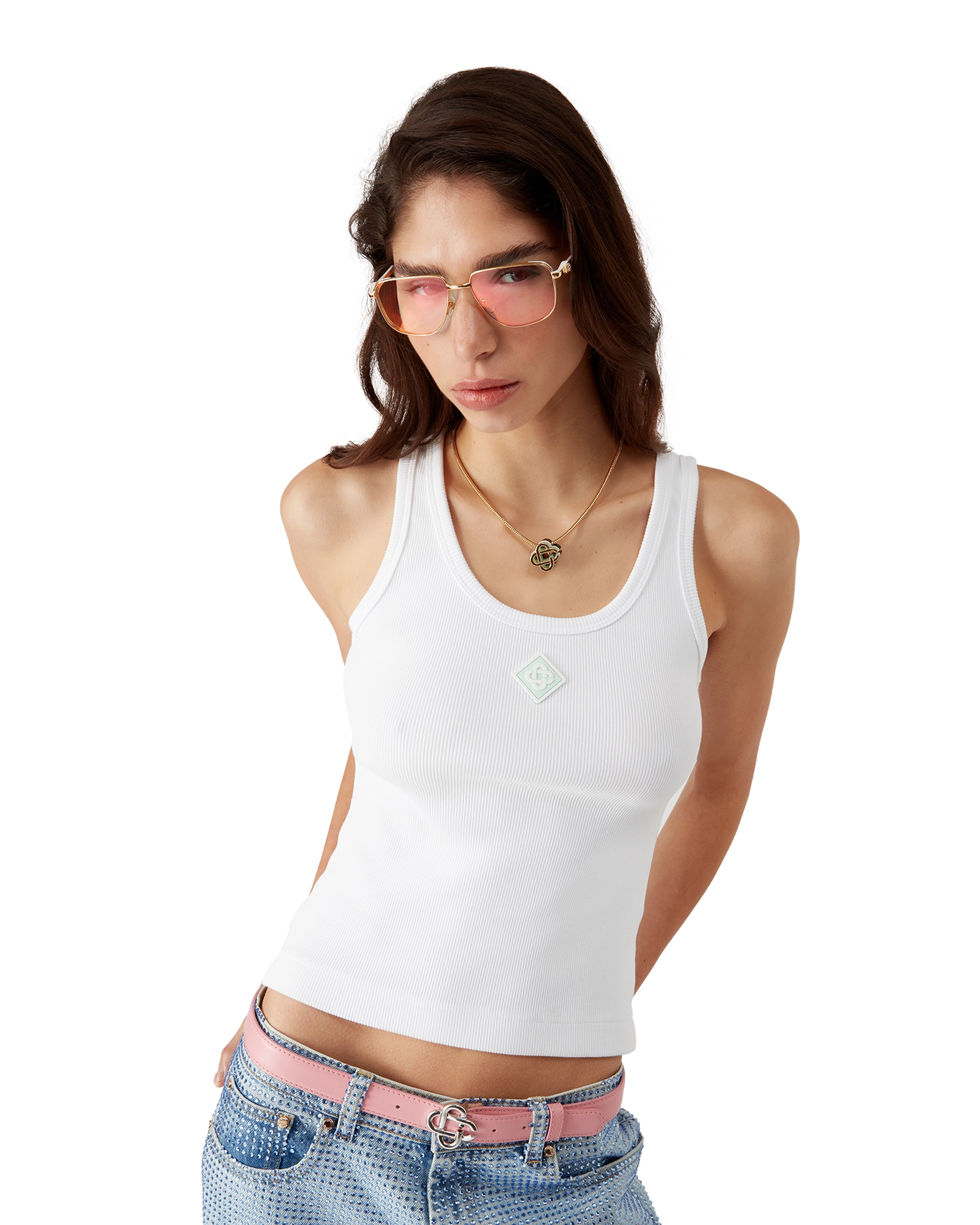CASABLANCA - Ribbed Jersey Tank Top