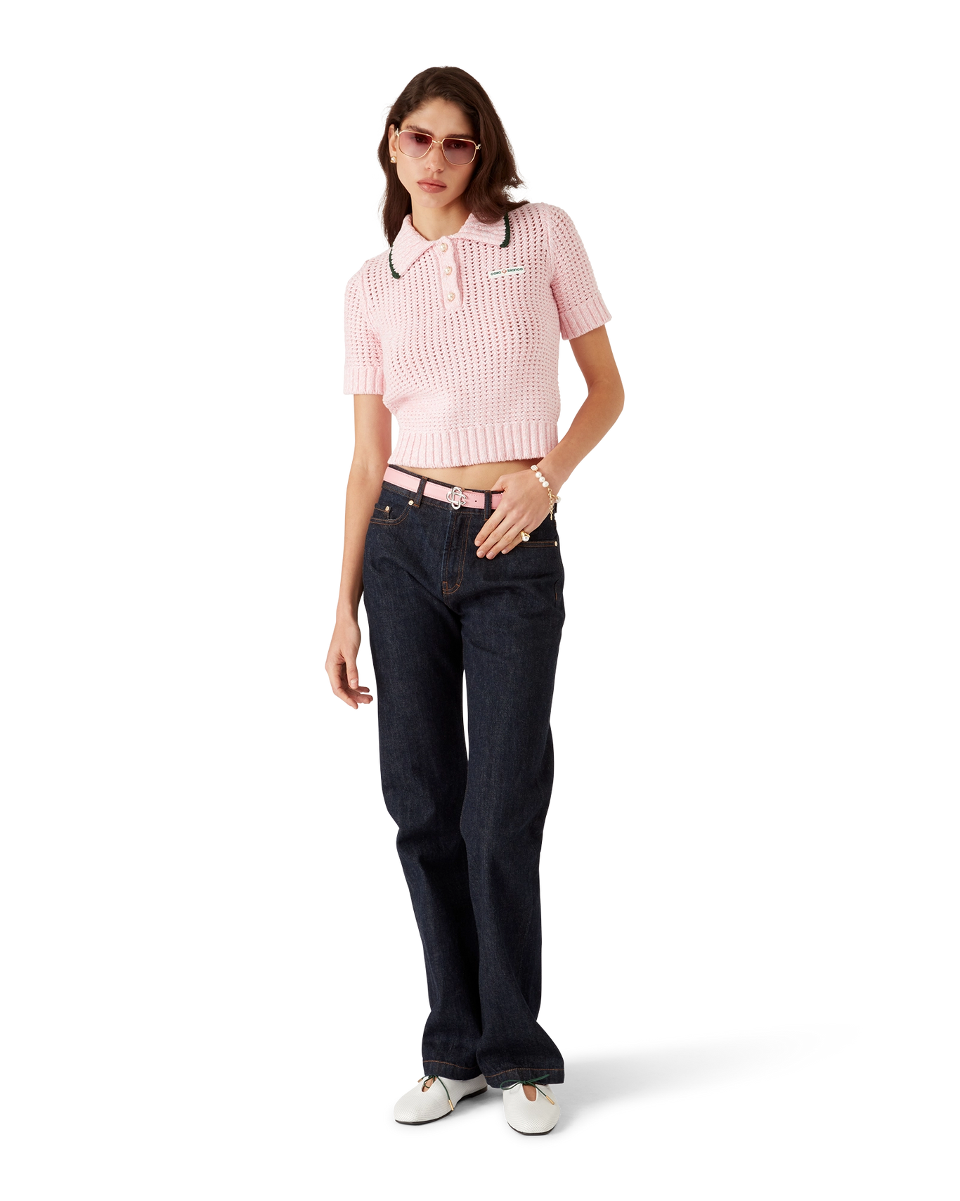 CASABLANCA - Cotton Mouliné Polo Shirt