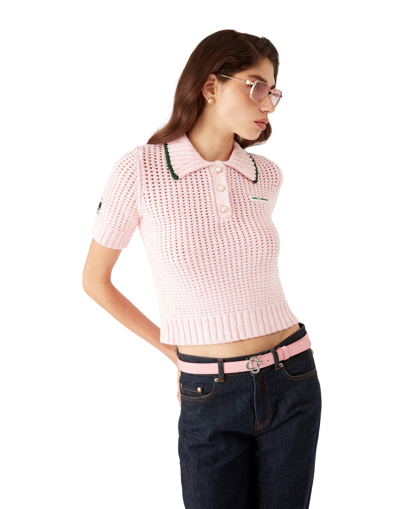CASABLANCA - Cotton Mouliné Polo Shirt