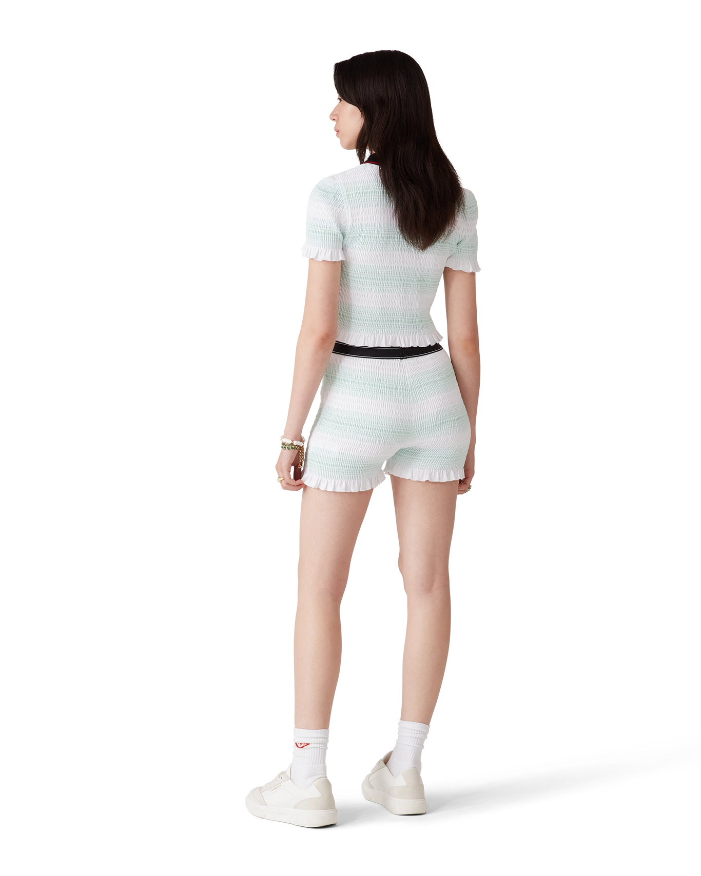 CASABLANCA - Stripe Shirred Shorts