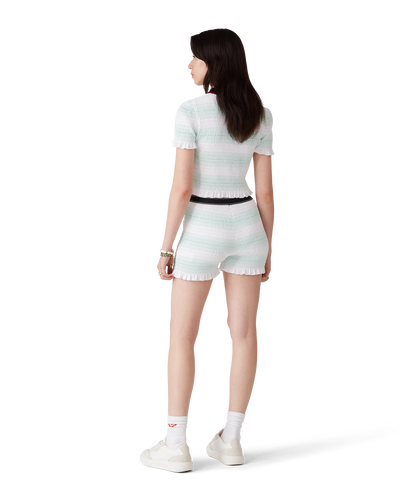 CASABLANCA - Stripe Shirred Shorts