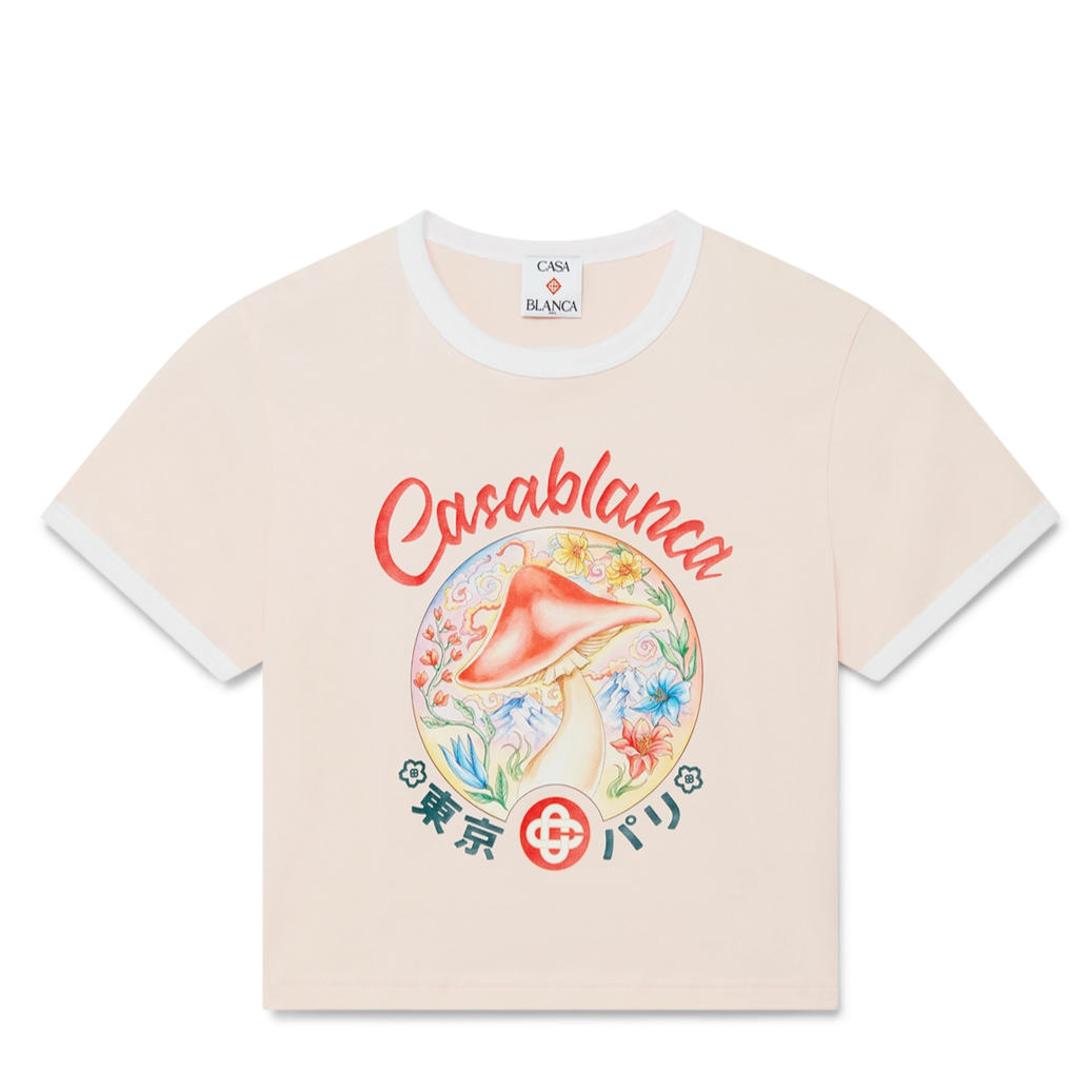 CASABLANCA - Mushroom Emblem Cropped T-Shirt