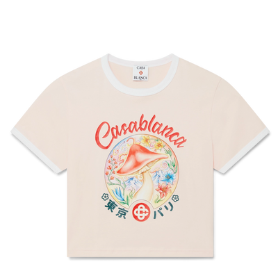 CASABLANCA - Mushroom Emblem Cropped T-Shirt