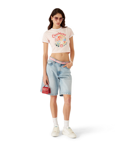 CASABLANCA - Mushroom Emblem Cropped T-Shirt
