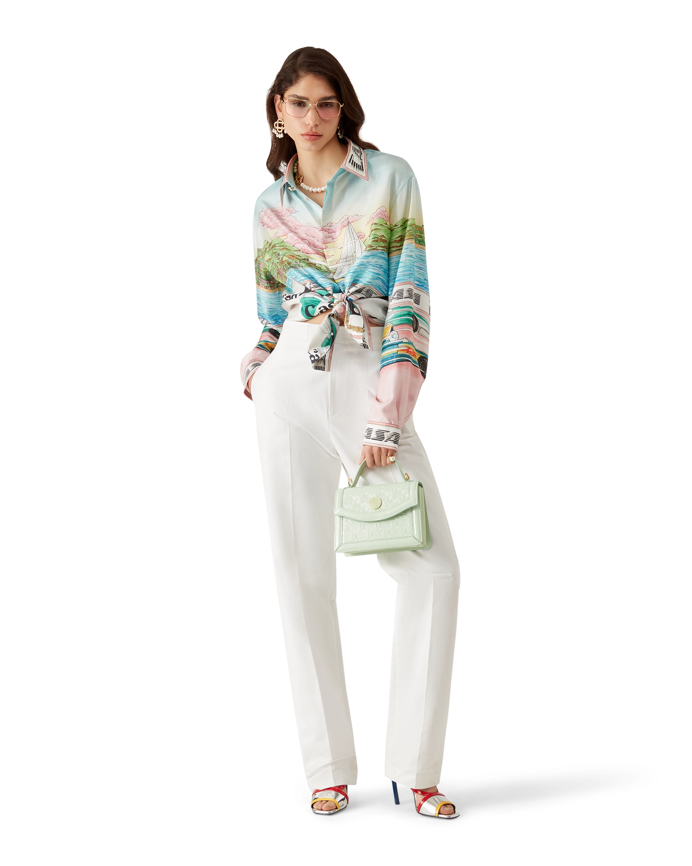 CASABLANCA - The Art Of Racing Silk Long Sleeve Shirt
