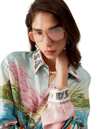 CASABLANCA - The Art Of Racing Silk Long Sleeve Shirt