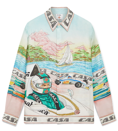 CASABLANCA - The Art Of Racing Silk Long Sleeve Shirt