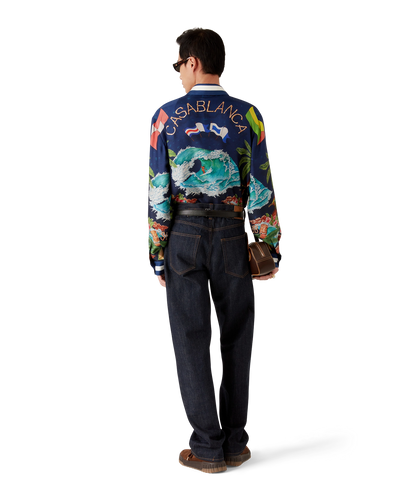 CASABLANCA - Surf Club Silk Long Sleeve Shirt