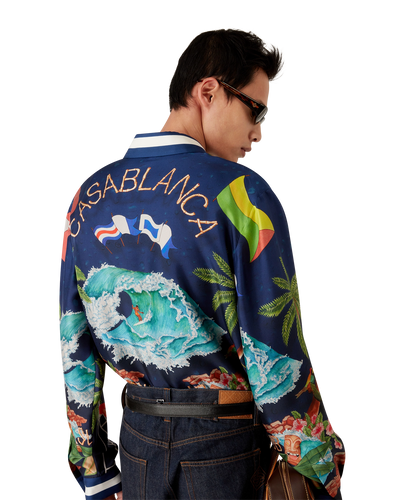 CASABLANCA - Surf Club Silk Long Sleeve Shirt