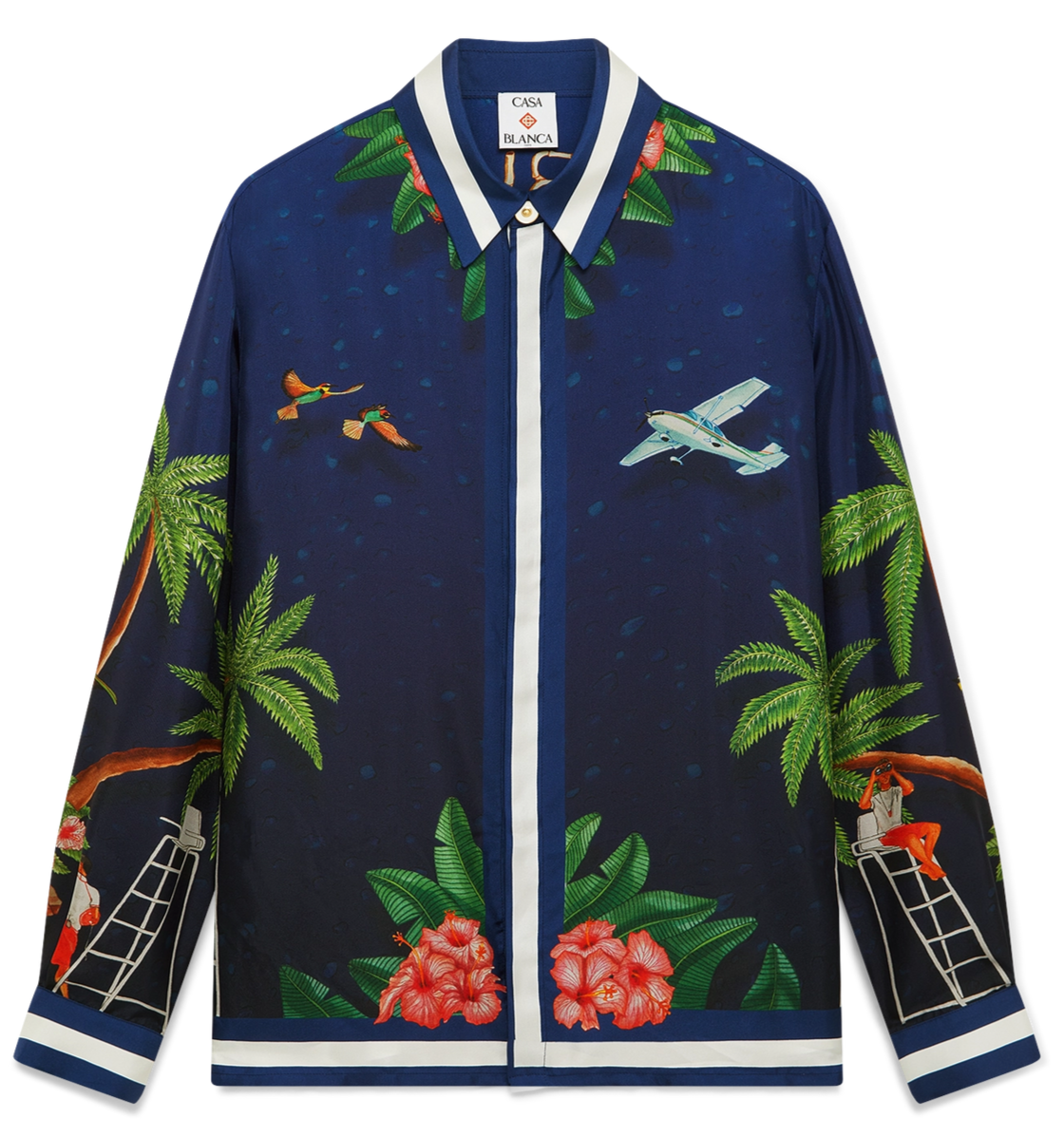 CASABLANCA - Surf Club Silk Long Sleeve Shirt