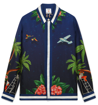 CASABLANCA - Surf Club Silk Long Sleeve Shirt