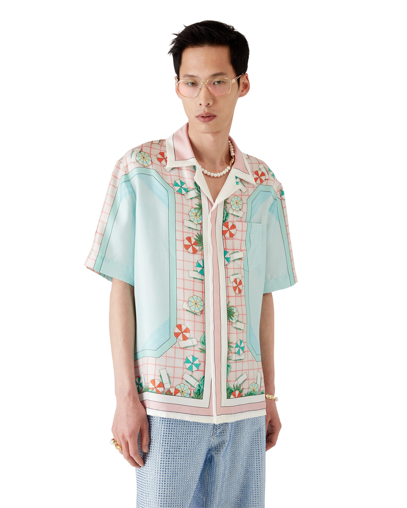 CASABLANCA - Copacabana Silk Short Sleeve Shirt