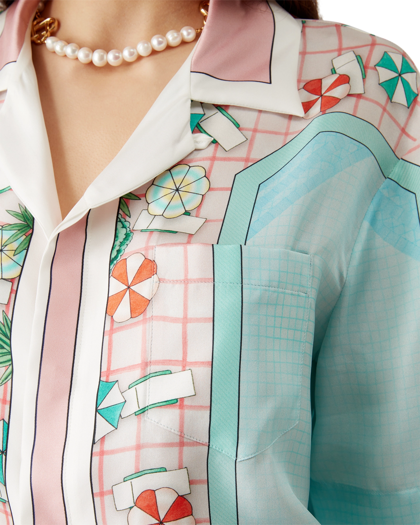 CASABLANCA - Copacabana Silk Short Sleeve Shirt
