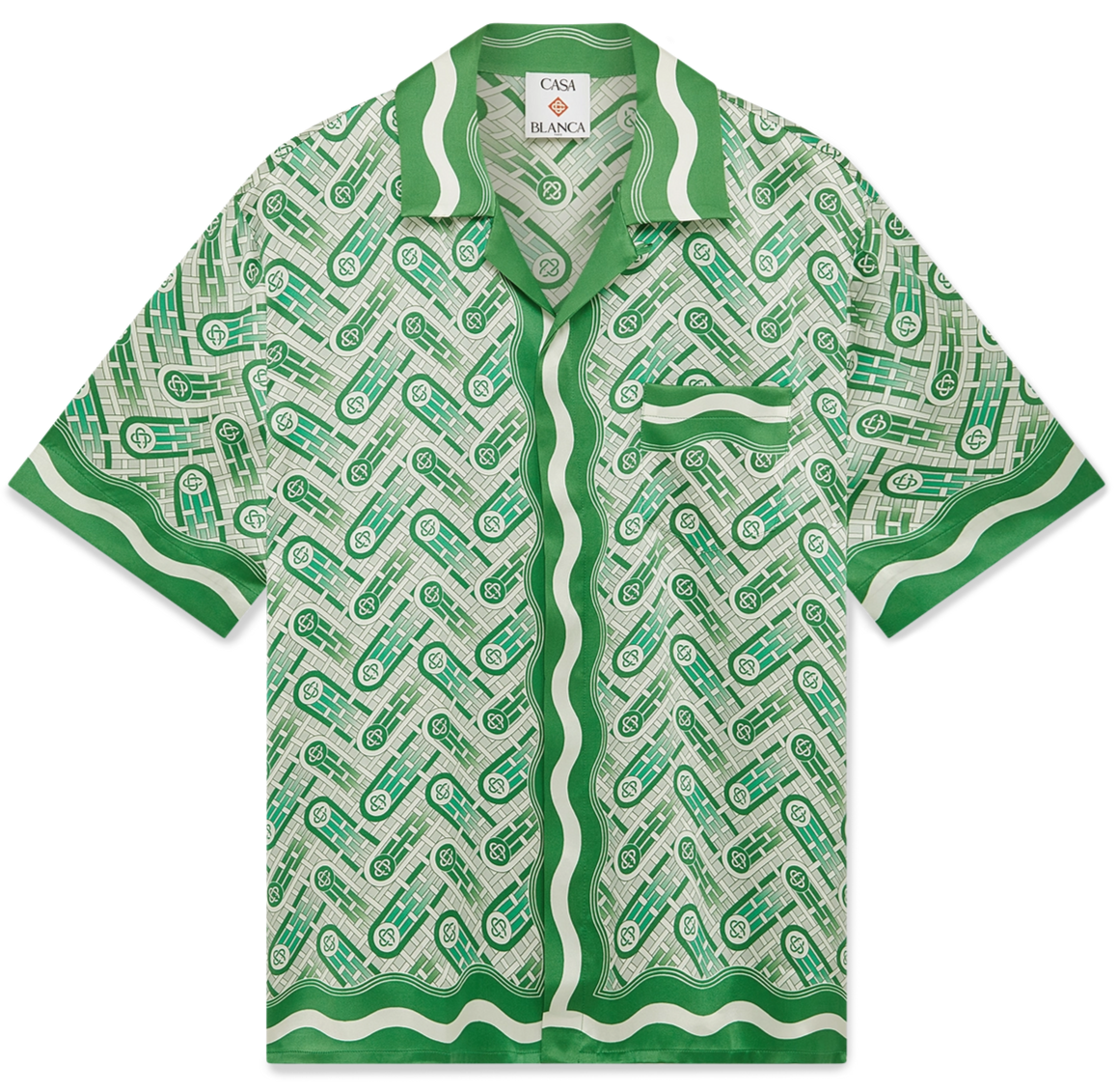 CASABLANCA - Ping Pong Silk Short Sleeve Shirt