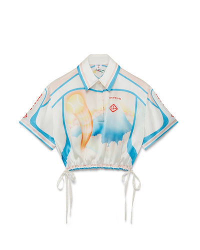 CASABLANCA - Fuji Dream Silk Cropped Shirt