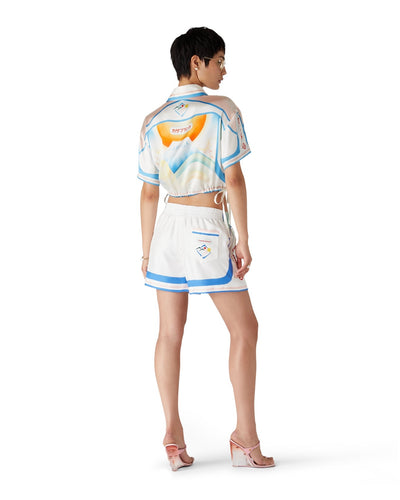 CASABLANCA - Fuji Dream Silk Cropped Shirt