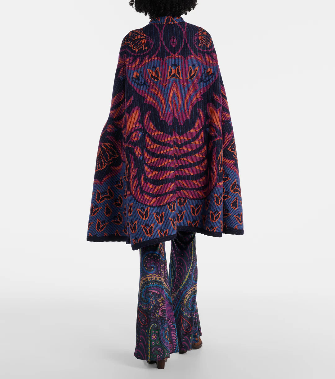 ETRO - Cape en jacquard de laine et coton mélangés