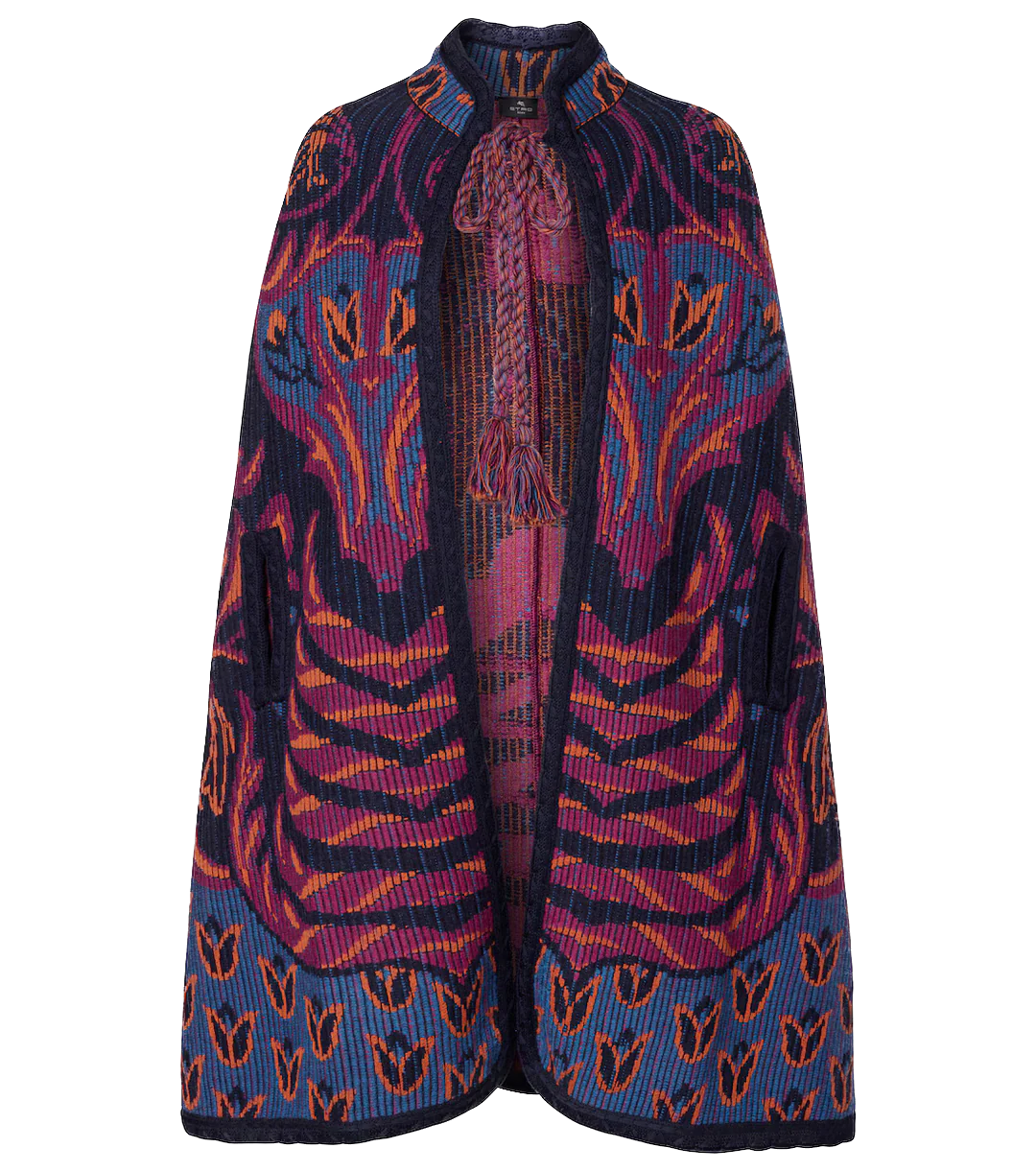 ETRO - Cape en jacquard de laine et coton mélangés