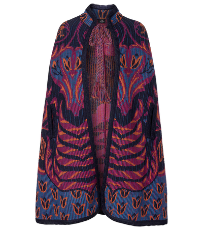 ETRO - Cape en jacquard de laine et coton mélangés