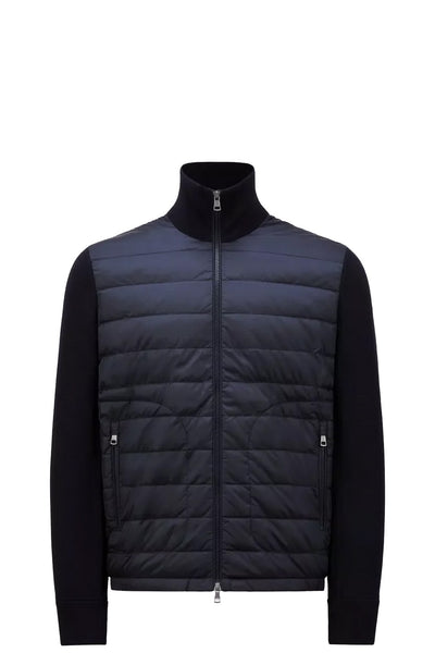 MONCLER - Cardigan zippé bleu marine