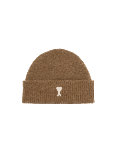 AMI PARIS - Bonnet Noisette Ami De Coeur En Alpaga Rayé
