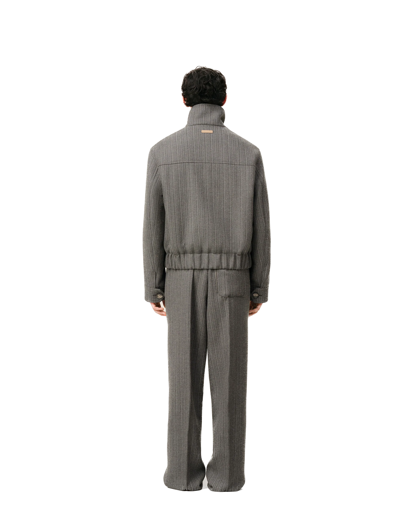 AMI PARIS - Blouson Harrington en&nbsp;double de laine motif chevron