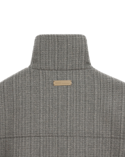 AMI PARIS - Blouson Harrington en&nbsp;double de laine motif chevron