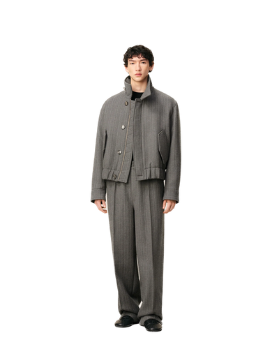 AMI PARIS - Blouson Harrington en&nbsp;double de laine motif chevron