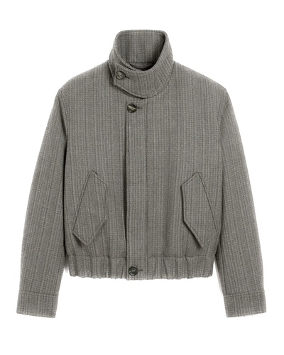 AMI PARIS - Blouson Harrington en&nbsp;double de laine motif chevron