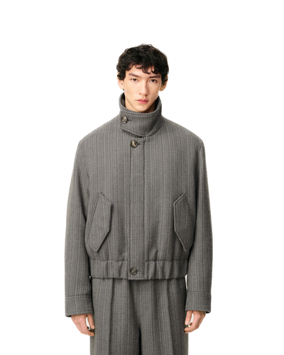 AMI PARIS - Blouson Harrington en&nbsp;double de laine motif chevron