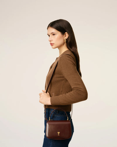 AMI PARIS - Sac top handle Paris Paris en cuir glacé
