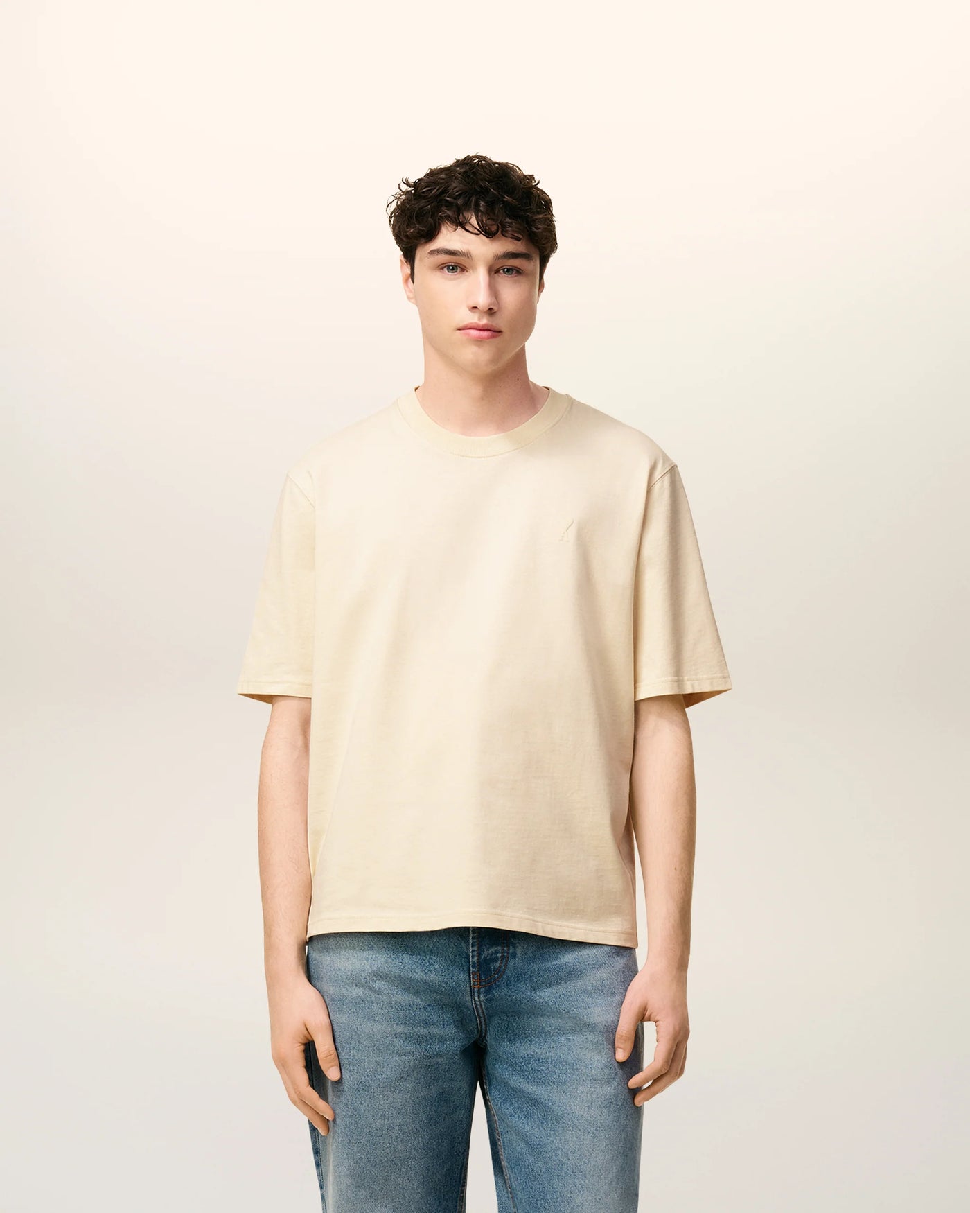 AMI PARIS - T-shirt Blanc Ami De Coeur En Coton