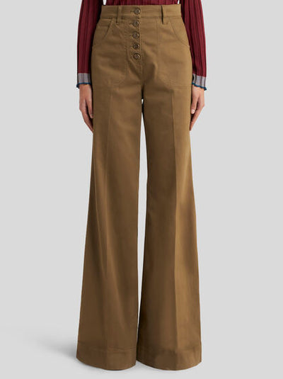 ÉTRO MILANO - JEAN FLARE EN DENIM AVEC BOUTONS PEGASO
