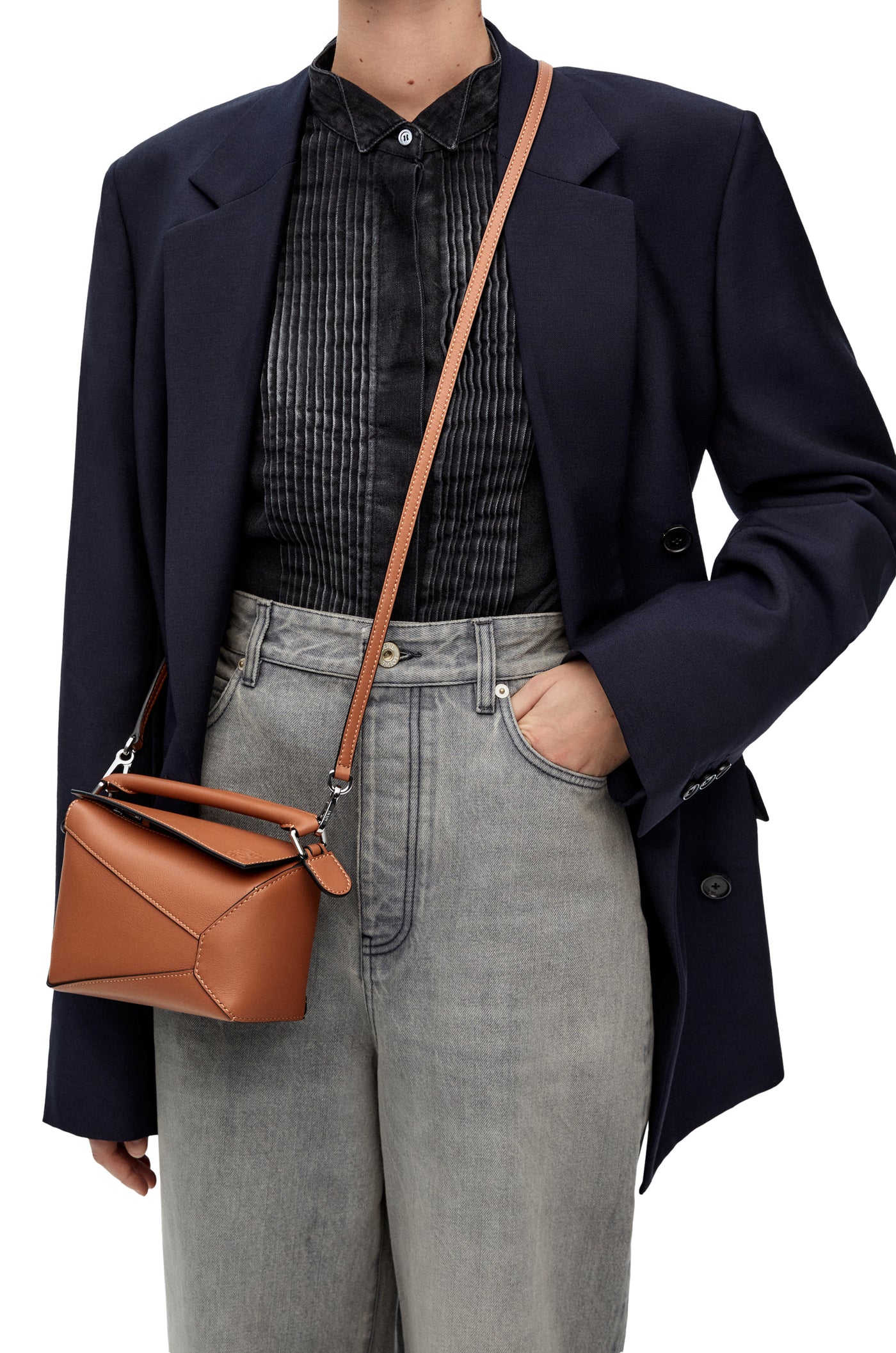 LOEWE - Puzzle edge mini bag marron