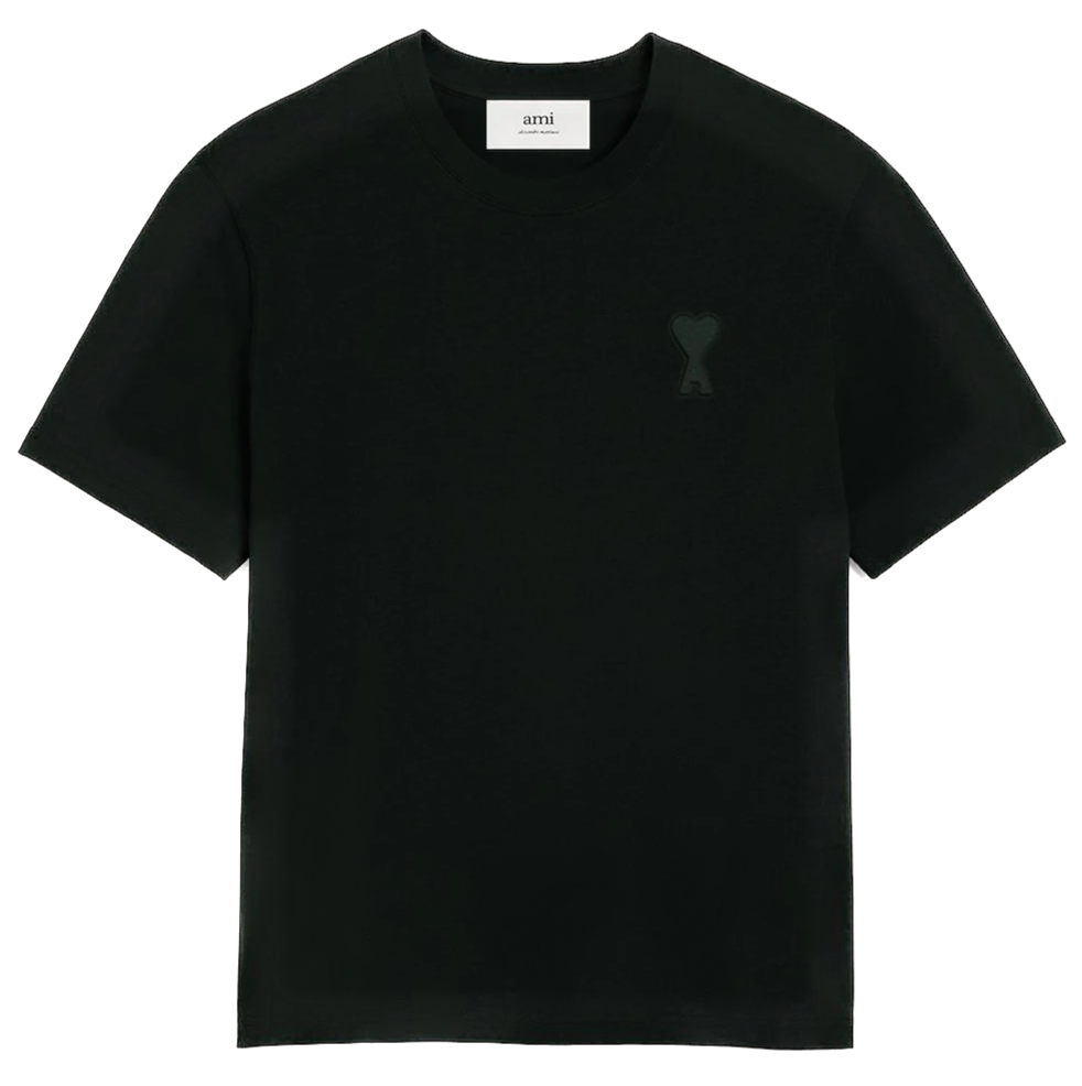 AMI PARIS - TSHIRT ADC TON-SUR-TON NOIR